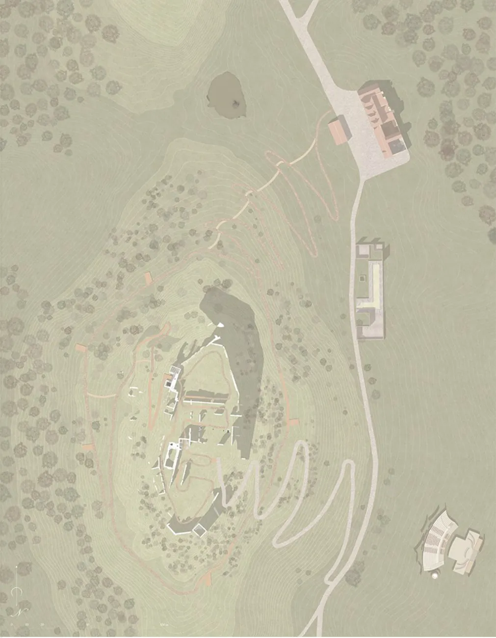 Site plan of the Uggiano castle area, Ferrandina